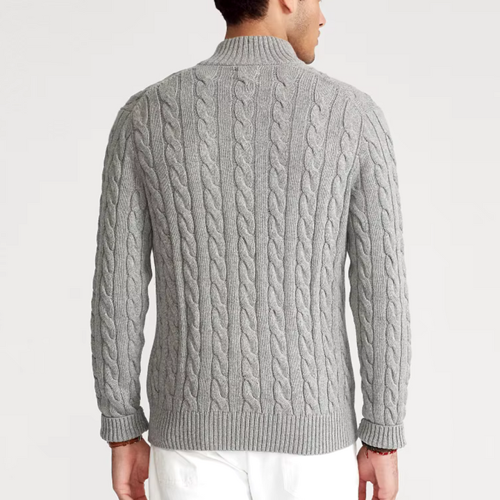 Mens Half Zip Sweater Wool Blend Regular Fit