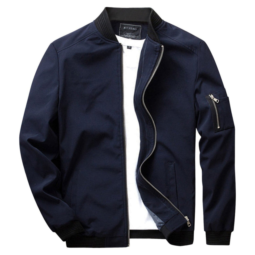Mens Lightweight Zip-Up Jacket with Practical Pocket - BritishMode
