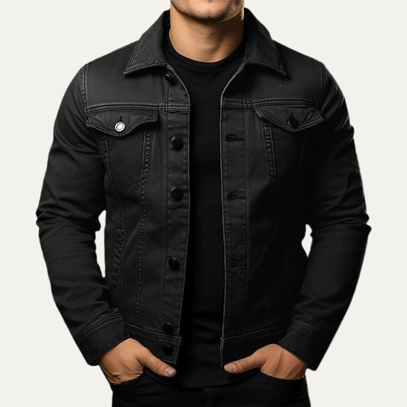 Mens Denim Jacket Classic Button-Down Fit