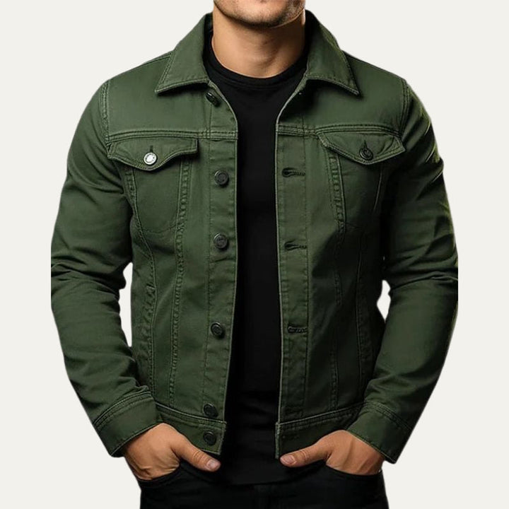 Mens Denim Jacket Button Front Classic Fit - BritishMode