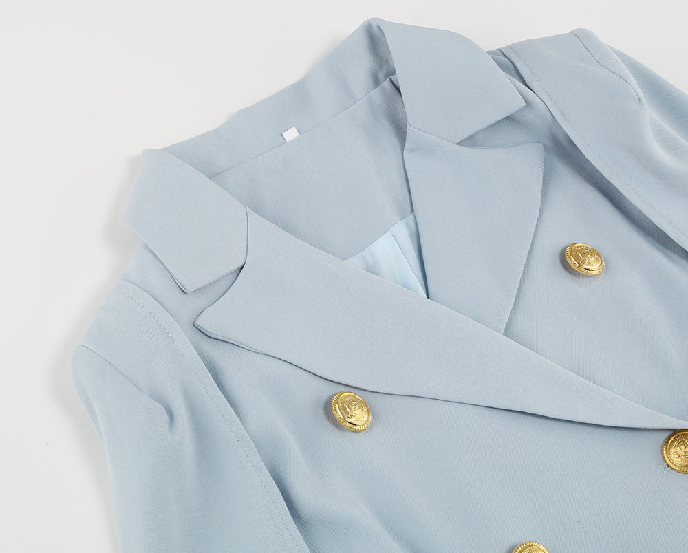 Womens Mini Dress with Belt and Button Detail Cape Blazer Style