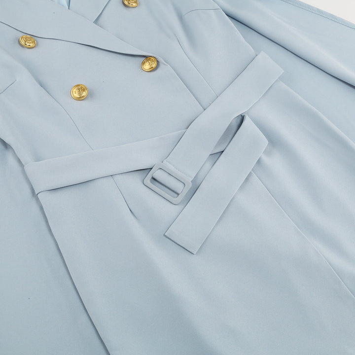 Womens Mini Dress with Belt and Button Detail Cape Blazer Style