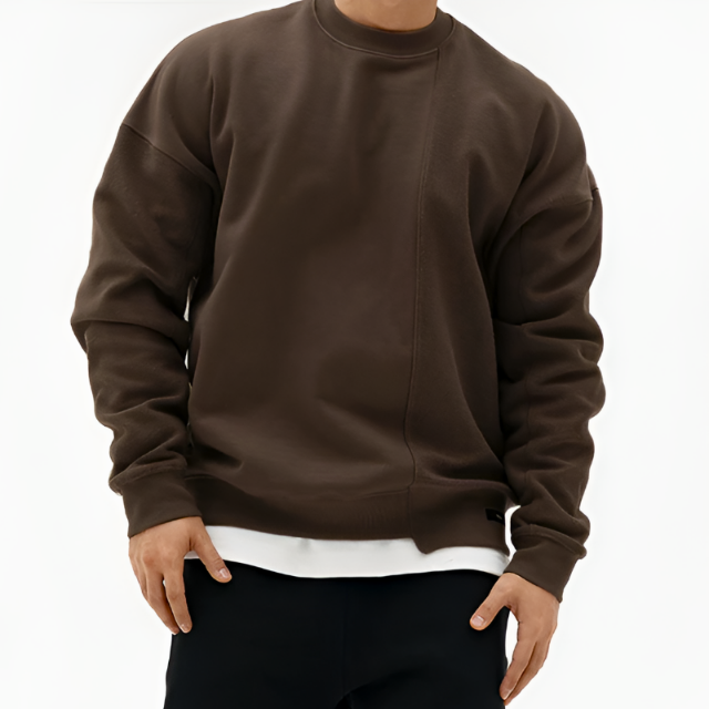 Unisex Crewneck Sweatshirt Ribbed Side Slits Oversized Fit - BritishMode