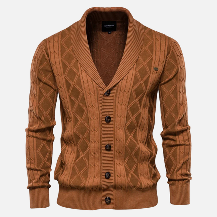 Womens Cardigan Soft Blend Argyle Pattern Stretch Fit
