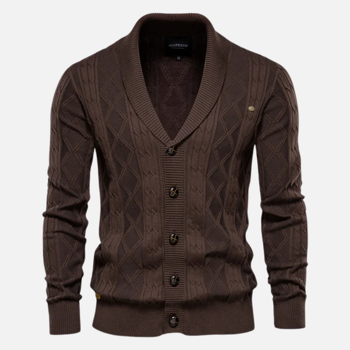 Womens Cardigan Soft Blend Argyle Pattern Stretch Fit