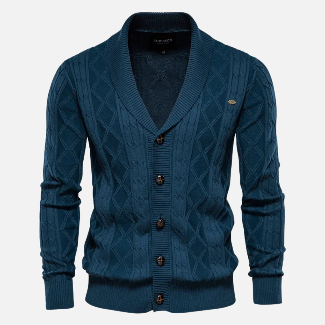 Womens Cardigan Soft Blend Argyle Pattern Stretch Fit