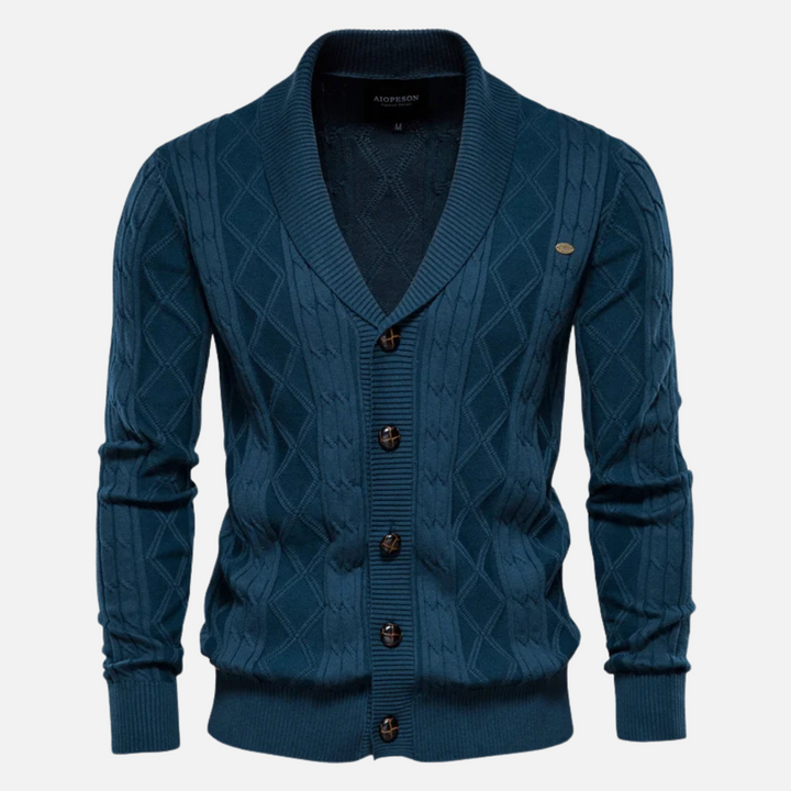 Womens Cardigan Soft Blend Argyle Pattern Stretch Fit