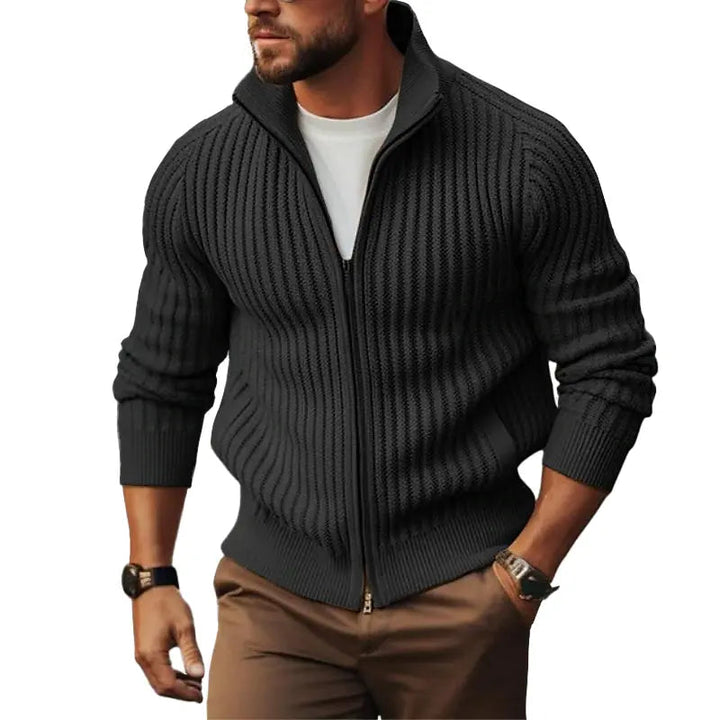 Unisex Cardigan Polyester Blend Zip Front Insulating Warmth
