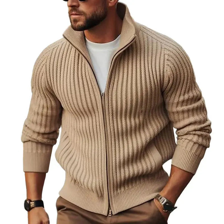 Unisex Cardigan Polyester Blend Zip Front Insulating Warmth - BritishMode