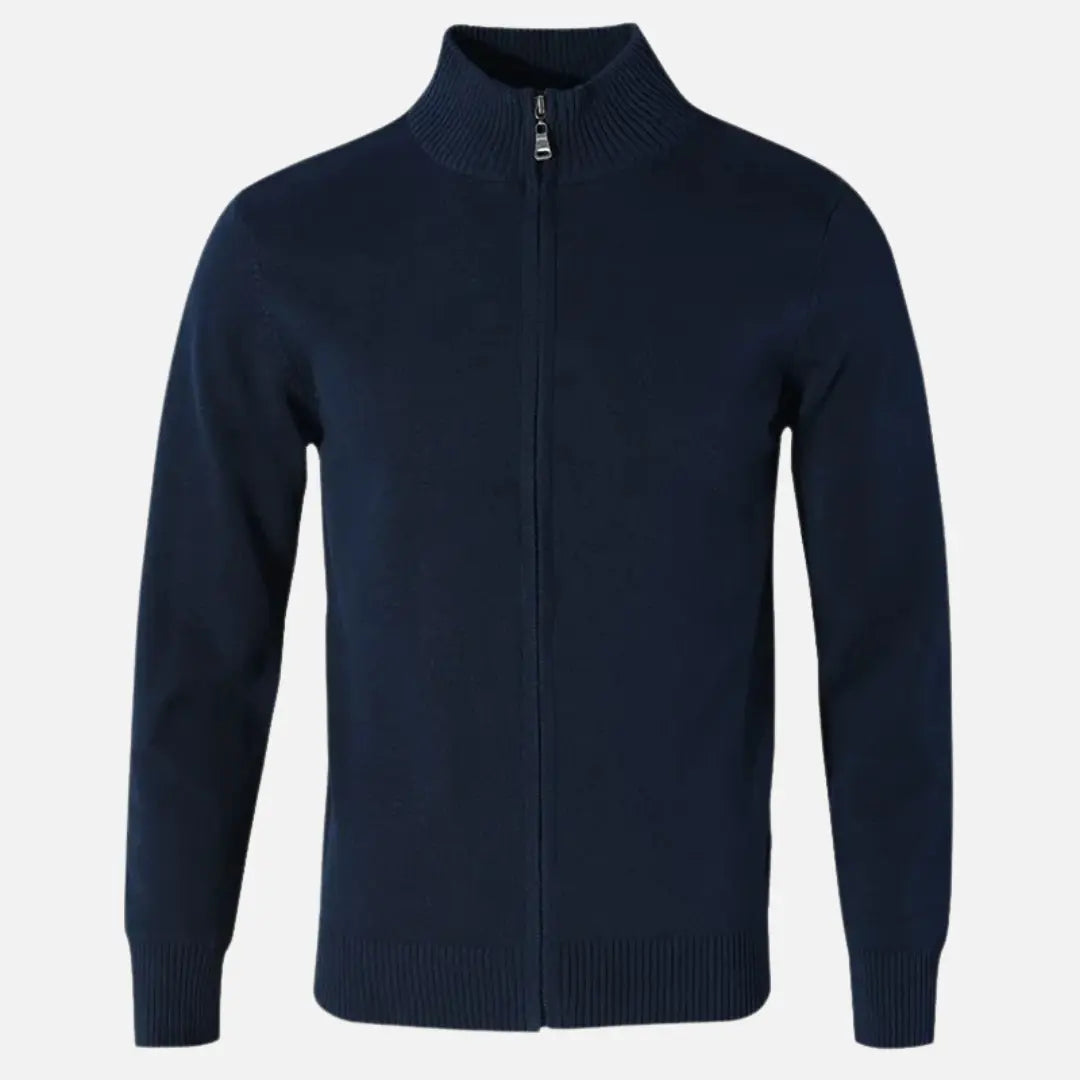 Womens Ribbed Knit Cardigan Blend Full Zip - BritishMode