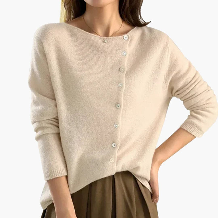 Womens Knit Sweater Button-Front Regular Fit
