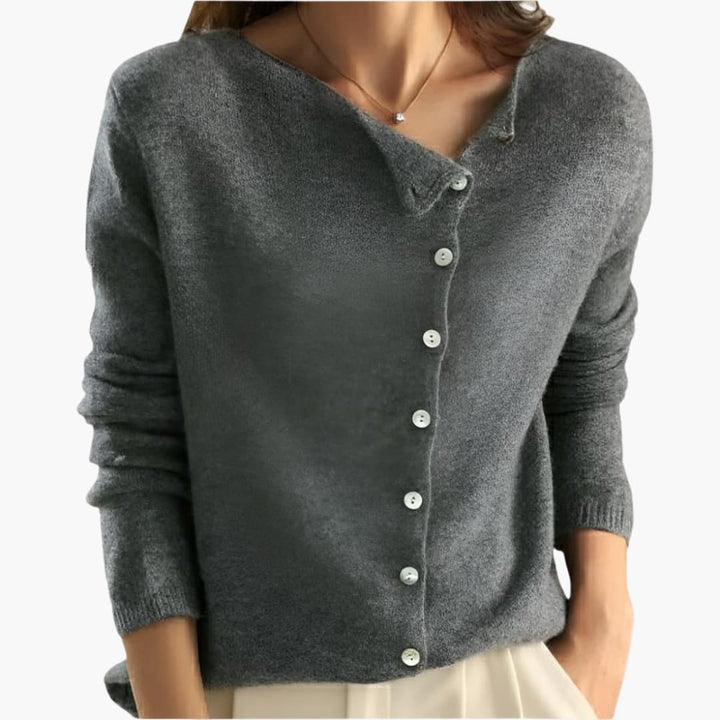 Womens Knit Sweater Button-Front Regular Fit - BritishMode