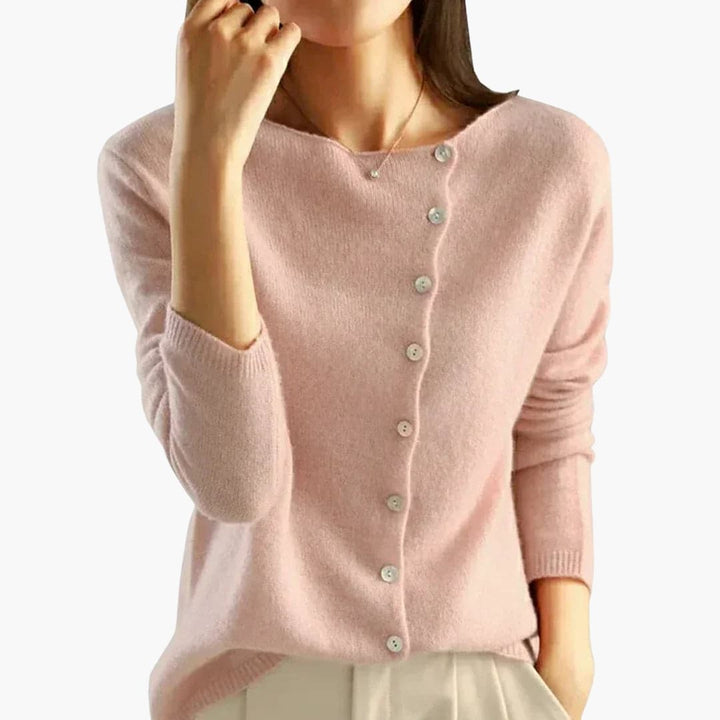 Womens Knit Sweater Button-Front Regular Fit