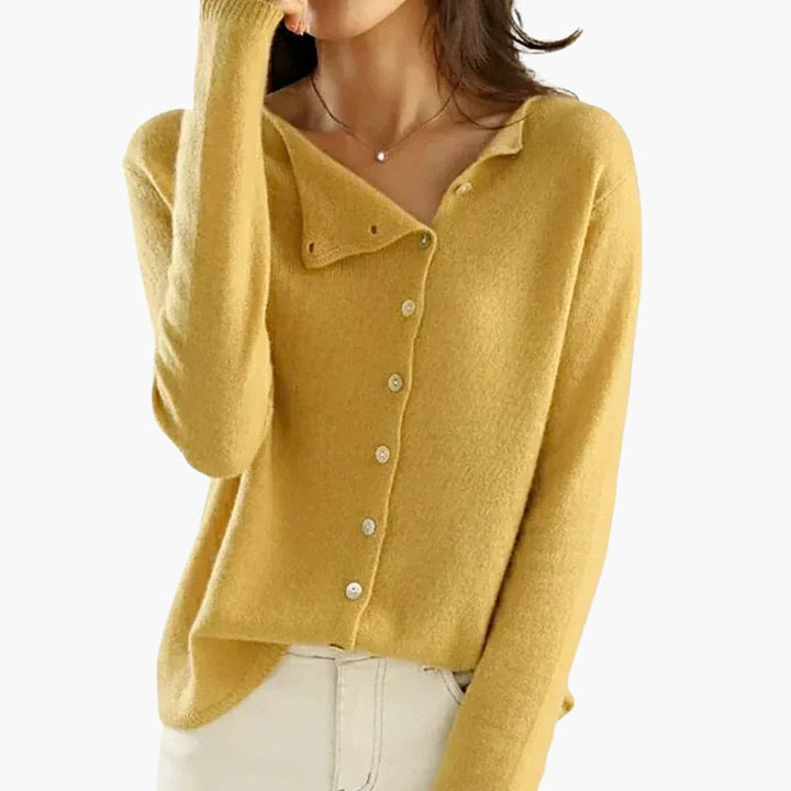 Womens Knit Sweater Button-Front Regular Fit