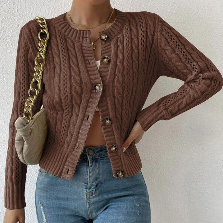 Womens Open Cardigan Cable Knit Sweater Cozy Fit