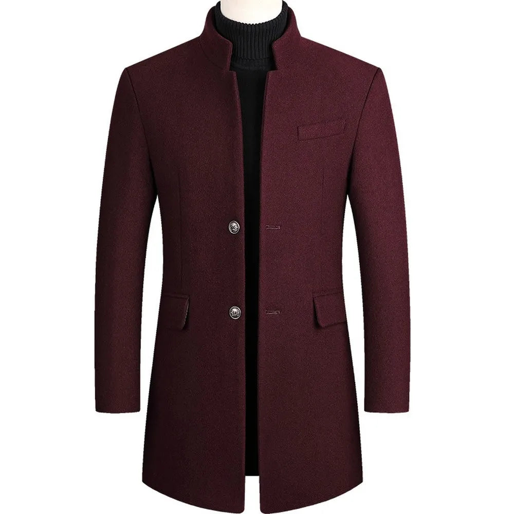 Mens Wool Overcoat Classic Tailored Fit