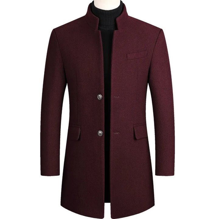 Mens Wool Overcoat Classic Tailored Fit
