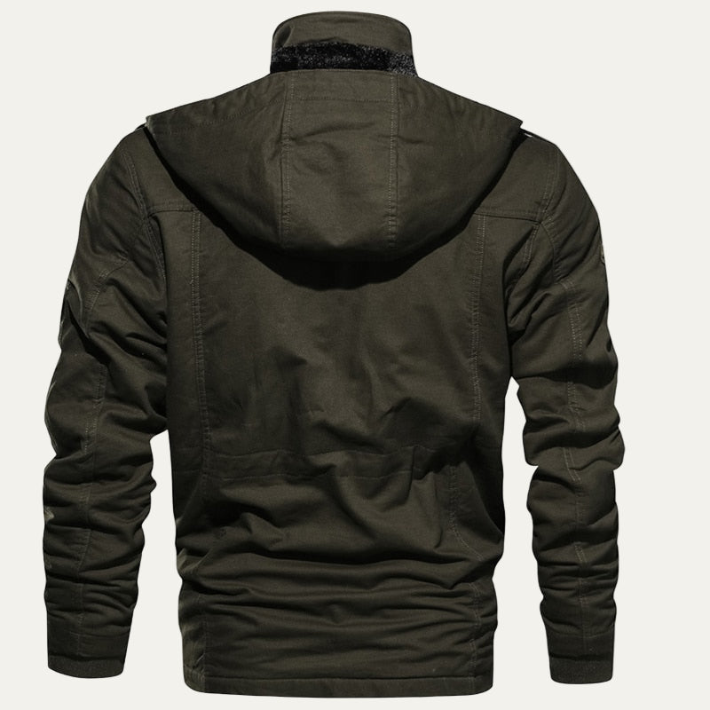 Mens Insulated Parka Jacket Multi-Pocket Rugged Fit