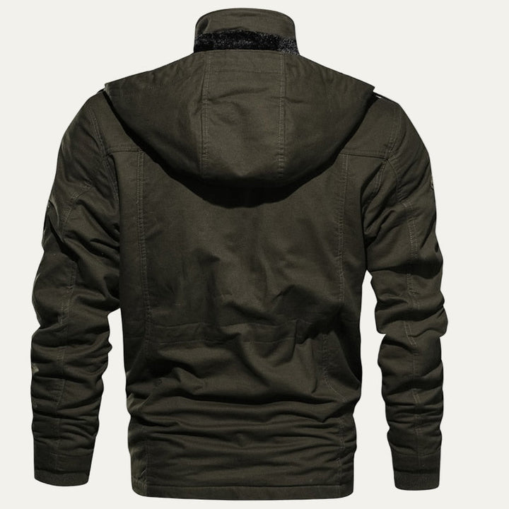 Mens Insulated Parka Jacket Multi-Pocket Rugged Fit