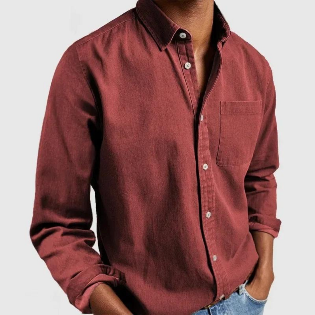 Mens Casual Button-Down Shirt Comfortable Everyday Fit