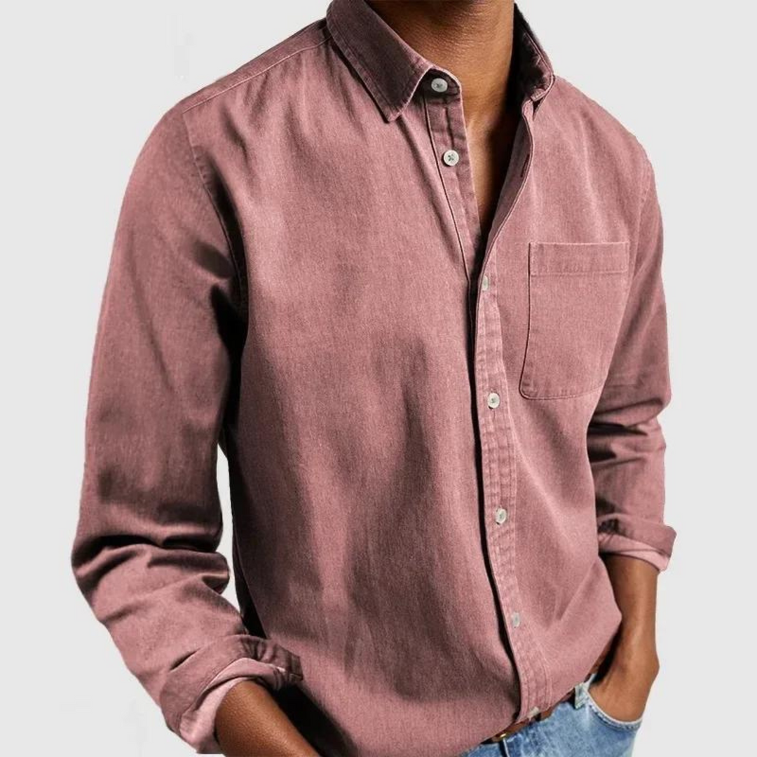 Mens Casual Button-Down Shirt Comfortable Everyday Fit