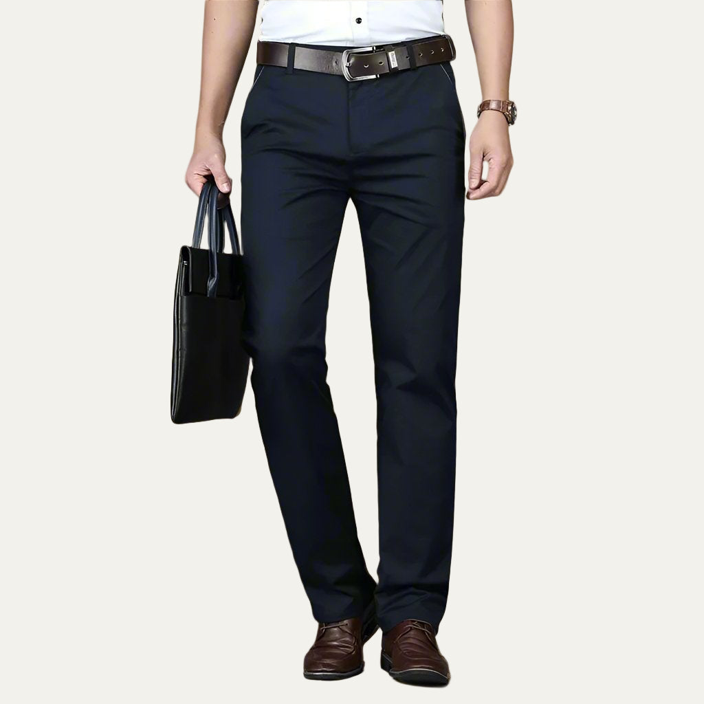 Mens Dress Trousers Tailored Straight Leg