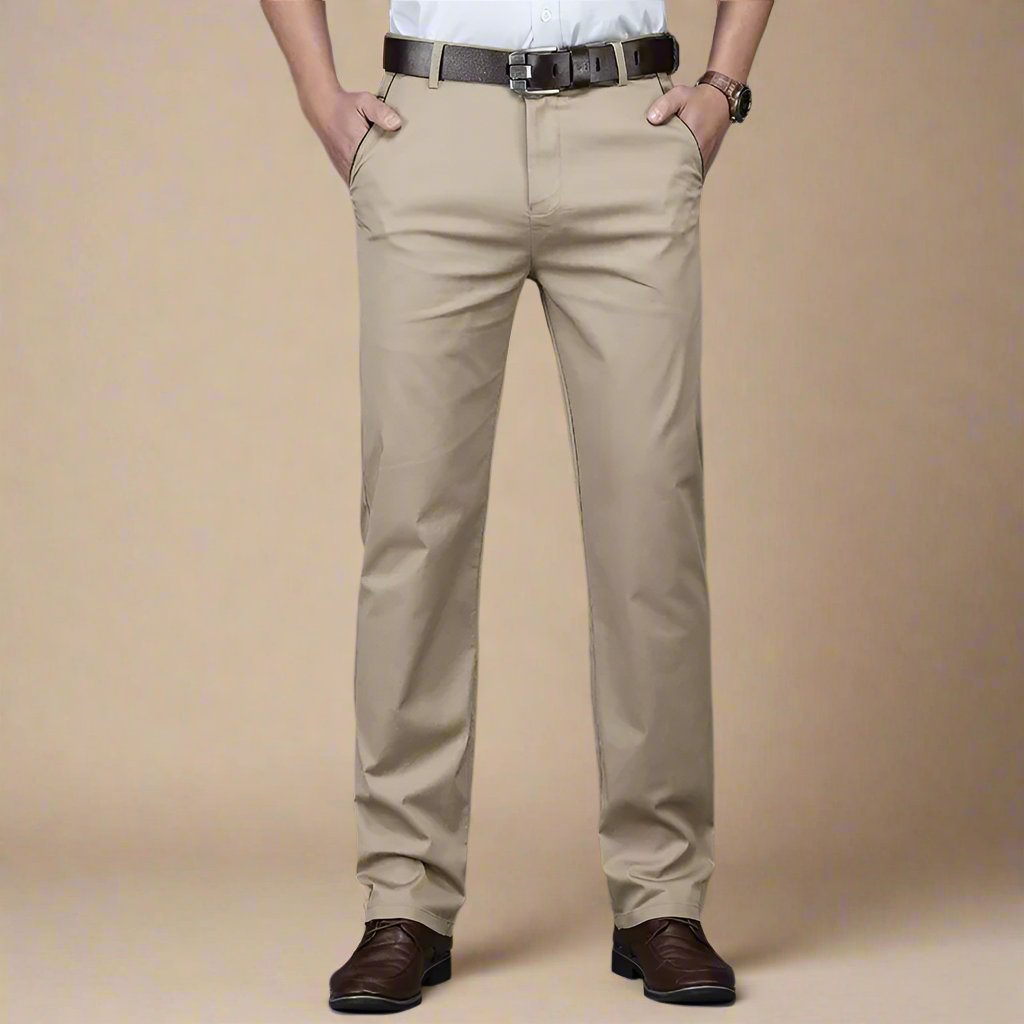 Mens Chino Trousers Cotton Casual Regular Fit