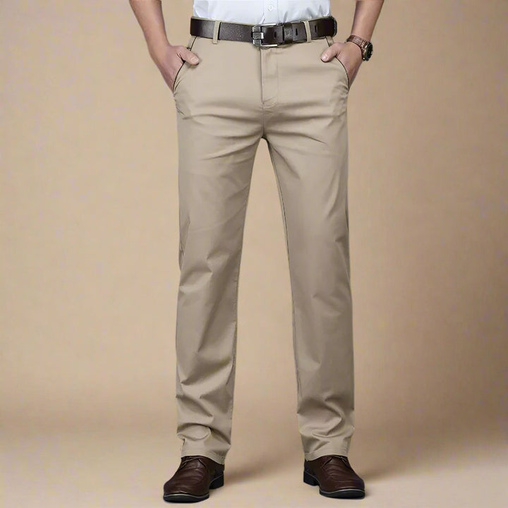 Mens Chino Trousers Cotton Casual Regular Fit