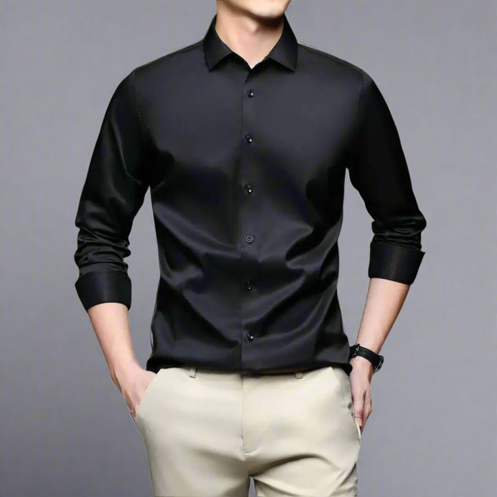 Mens Slim Fit Silk Casual Shirt - BritishMode