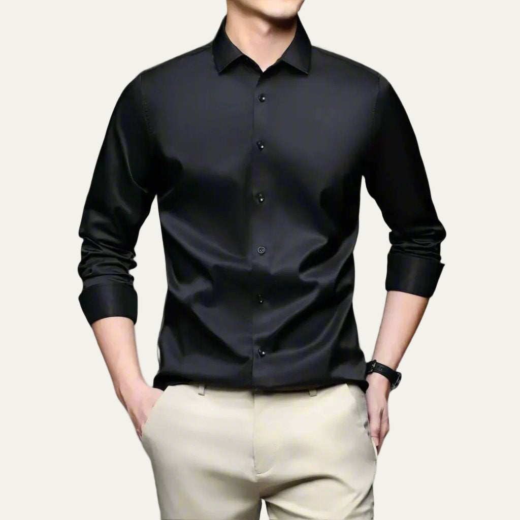 Mens Dress Shirt Silk Slim Fit - BritishMode
