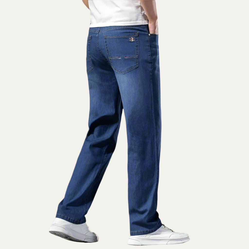Mens Denim Jeans Washed Relaxed Fit