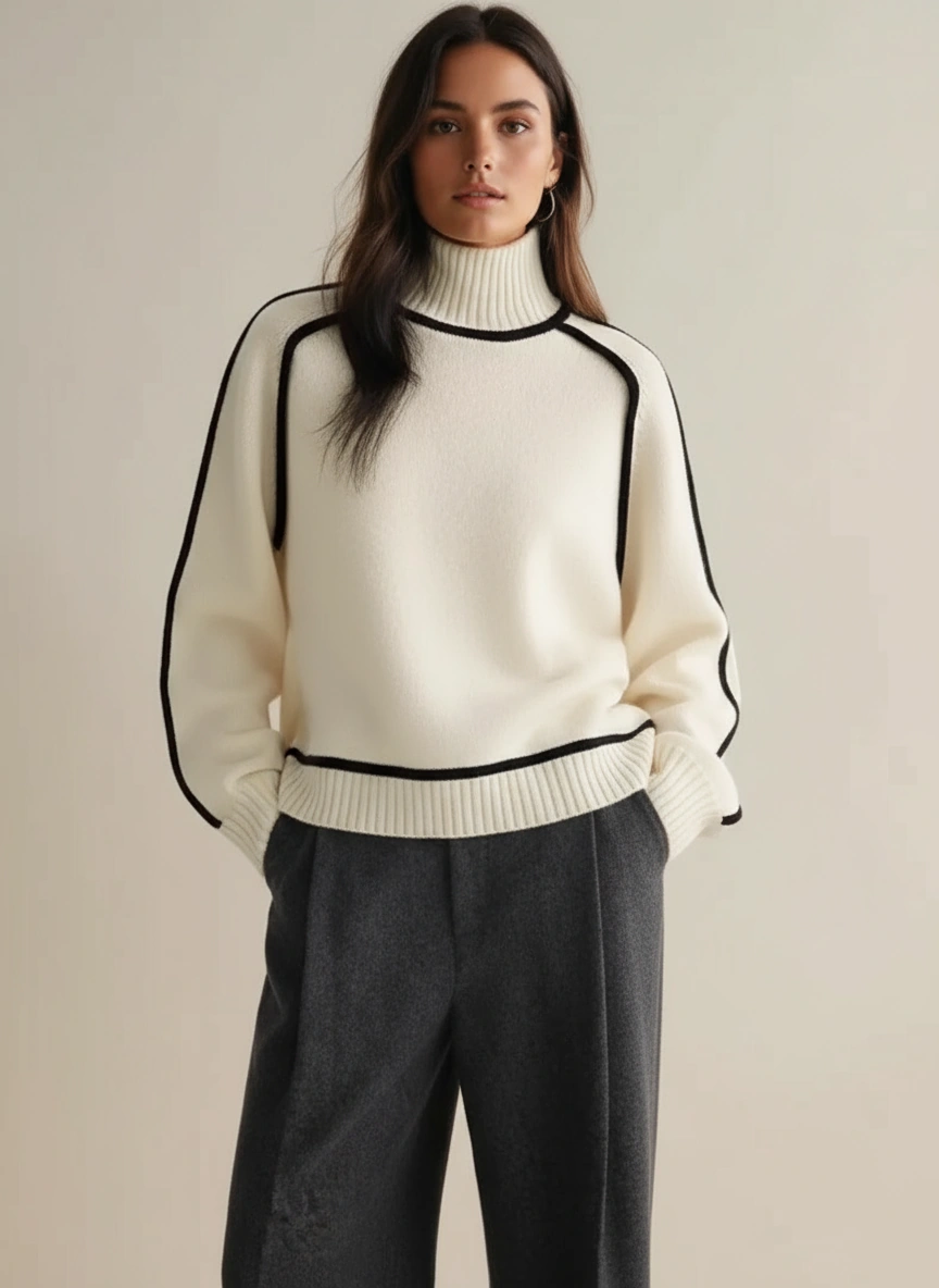 Womens Turtleneck Knit Sweater Soft Warm Fit