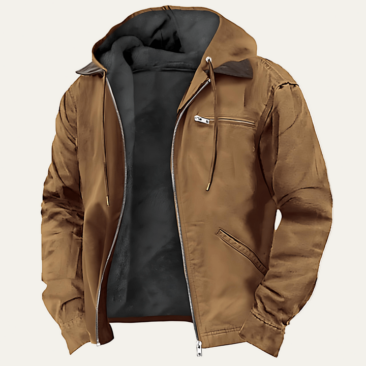 Mens Canvas Hooded Utility Jacket - BritishMode