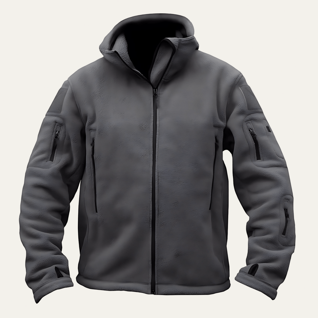 Mens Tactical Fleece Jacket Full Zip Hooded - BritishMode