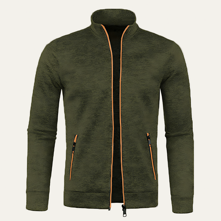 Mens Fleece Jacket Stand Collar Casual Fit - BritishMode
