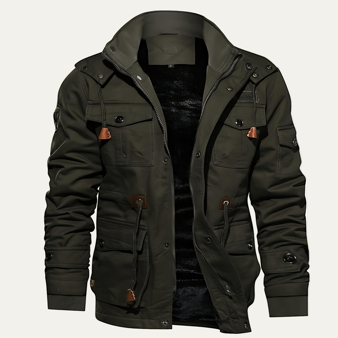 Mens Insulated Parka Jacket Multi-Pocket Rugged Fit - BritishMode