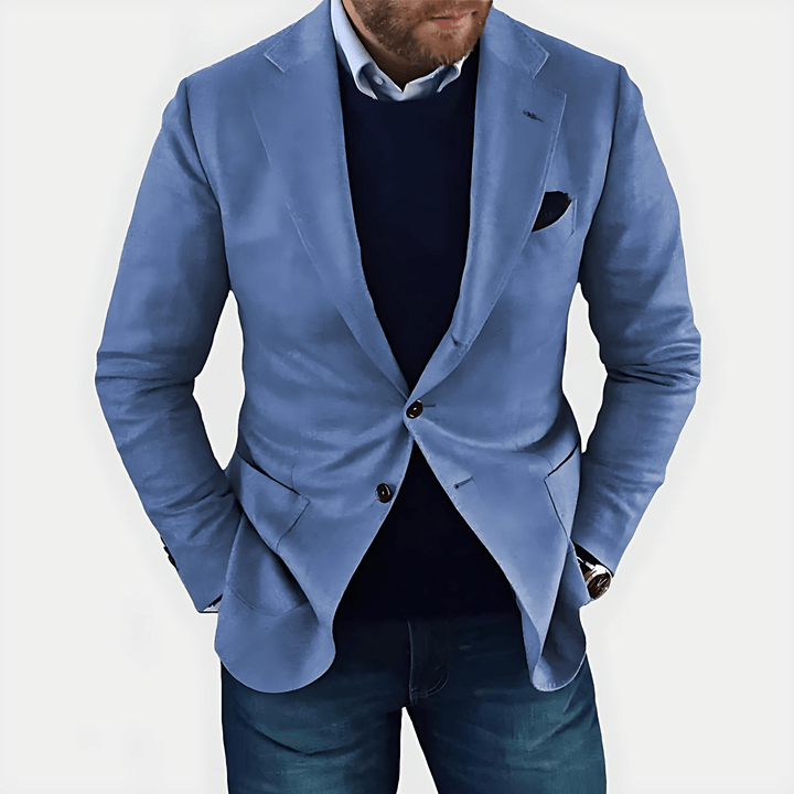 Mens Casual Blazer Two-Button Style Tailored Fit - BritishMode