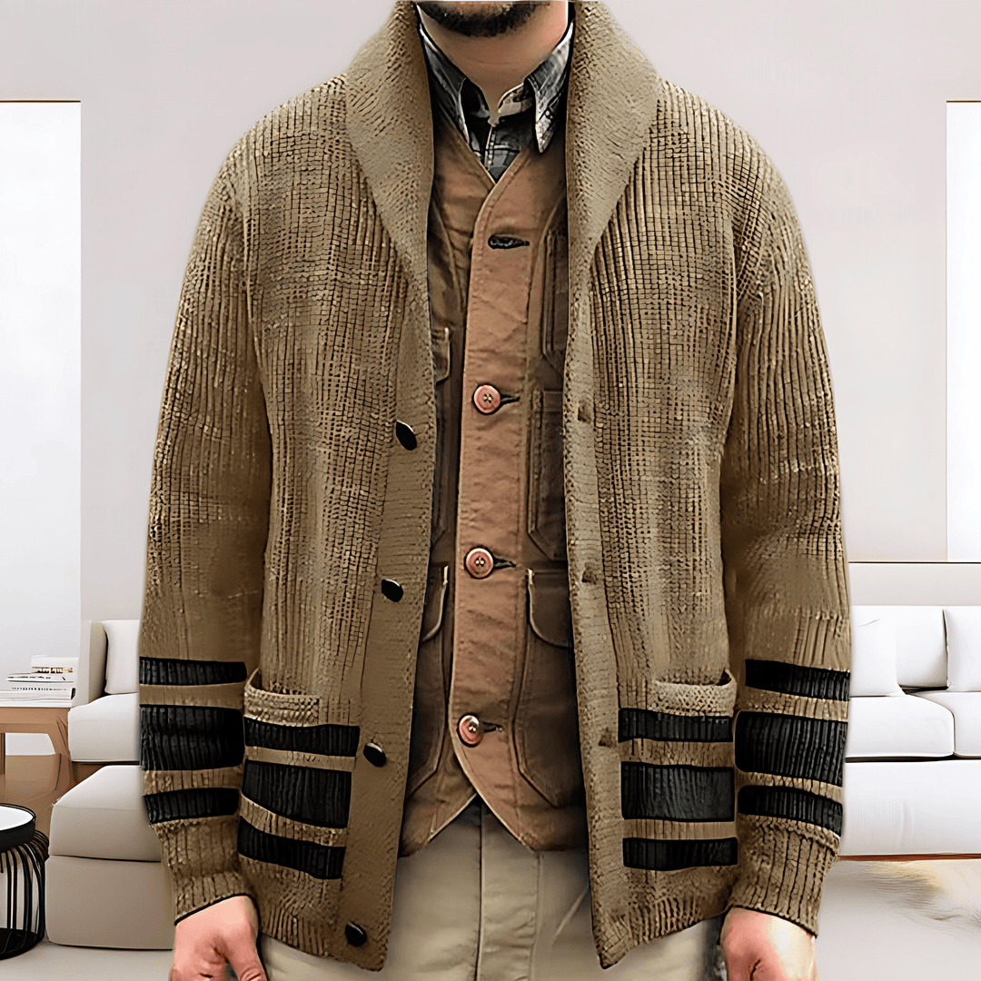Womens Chunky Knit Cardigan with Pockets Relaxed Fit - BritishMode