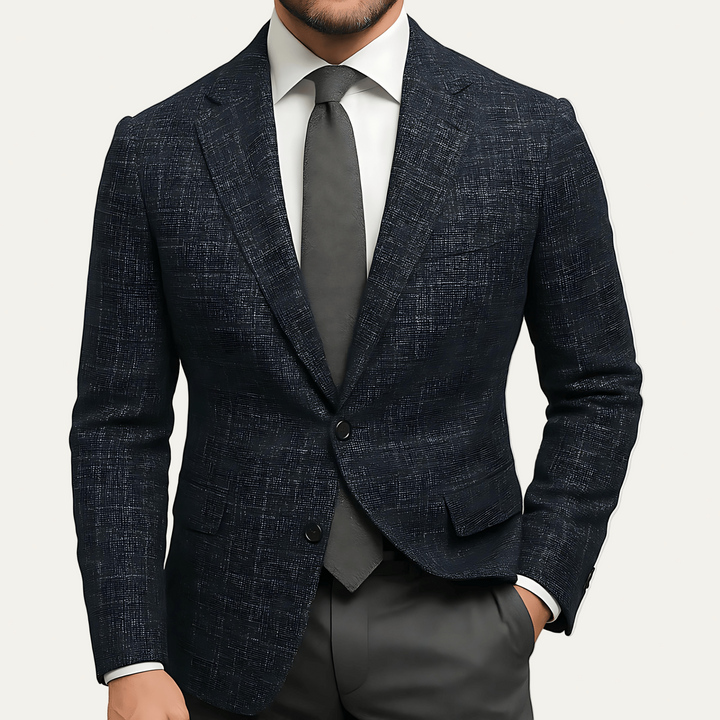 Mens Tailored Blazer Textured Two-Button Fit - BritishMode
