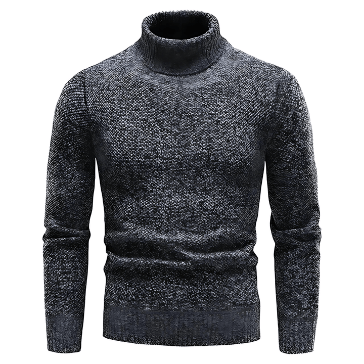 Mens Slim Fit Turtleneck Sweater Heathered Knit - BritishMode
