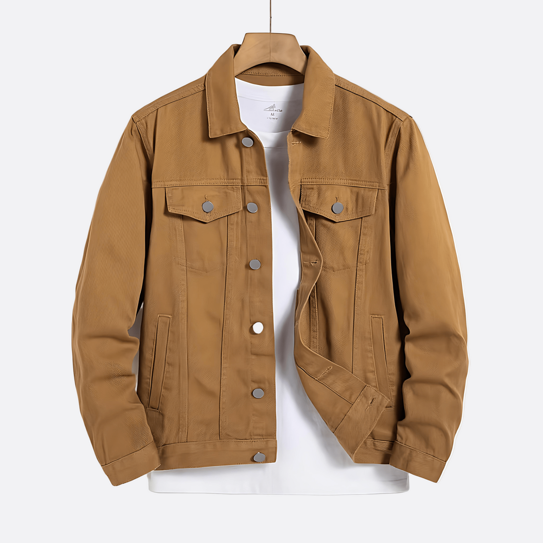Mens Trucker Jacket Button Front Classic Fit - BritishMode