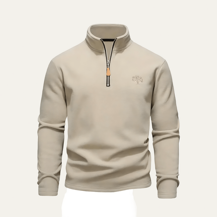 Mens Fleece Pullover Quarter Zip Mock Neck - BritishMode