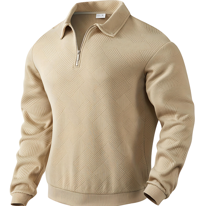 Unisex Quarter Zip Sweatshirt with Collar - BritishMode