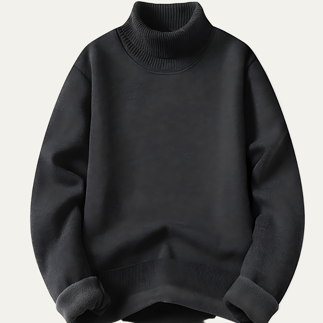 Mens Turtleneck Sweater Heavyweight Fleece Lined - BritishMode