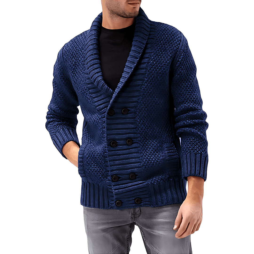 Mens Structured Cardigan Double Button Placket - BritishMode