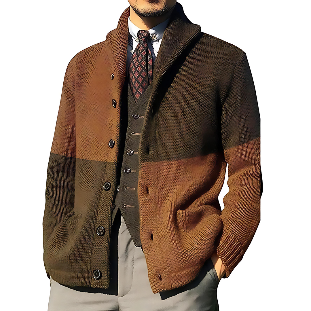 Womens Cardigan with Color Blocking Design Fashionable Fit - BritishMode