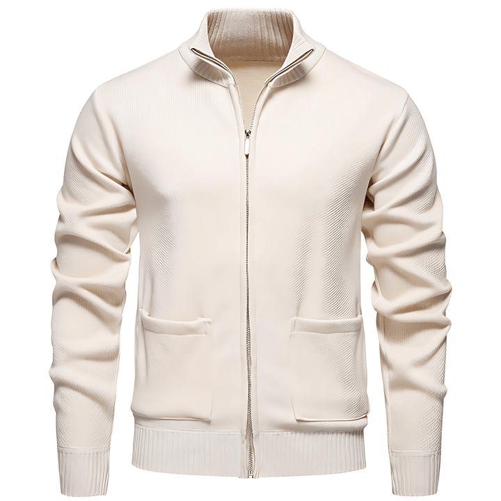 Unisex Full-Length Zip-Up Cardigan with Pockets - BritishMode