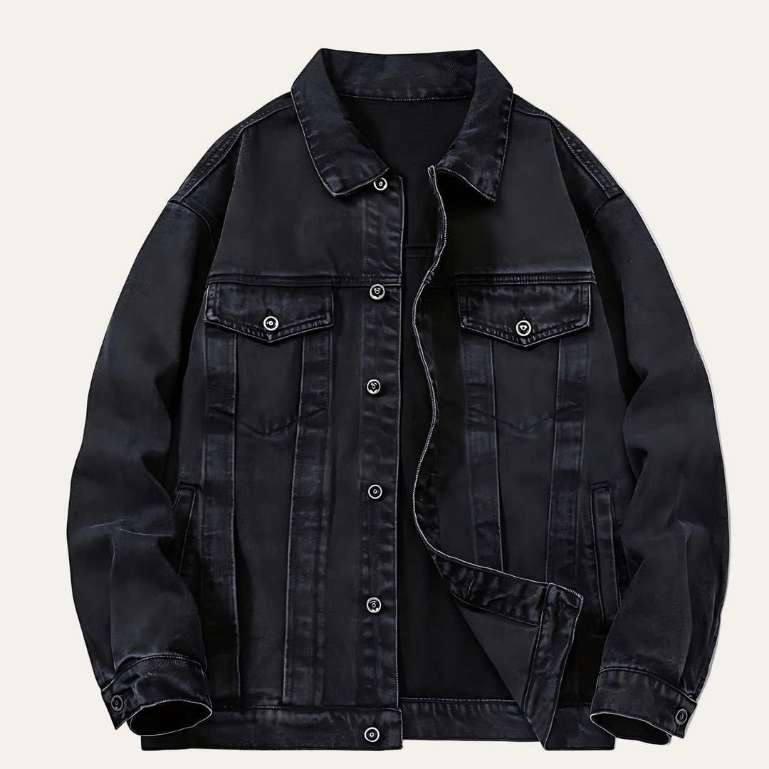 Mens Denim Jacket Button Front Classic Fit - BritishMode