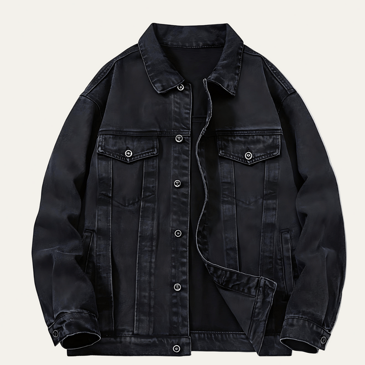 Mens Denim Jacket Button Front Classic Fit - BritishMode