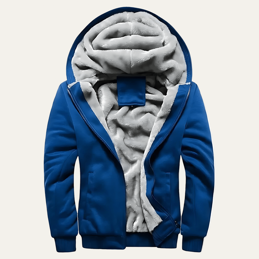 Mens Hooded Zip Jacket Thermal Fleece Lined - BritishMode